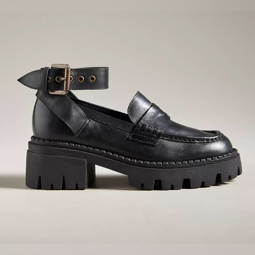 Seychelles Black Leather Not The One‎ Loafer Shoes